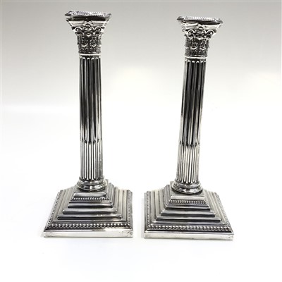 Lot 2150 - A pair of gold filled silver Corinthian column...