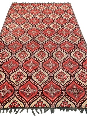 Lot 1223 - A Turkish flatweave, with rows of polychrome...