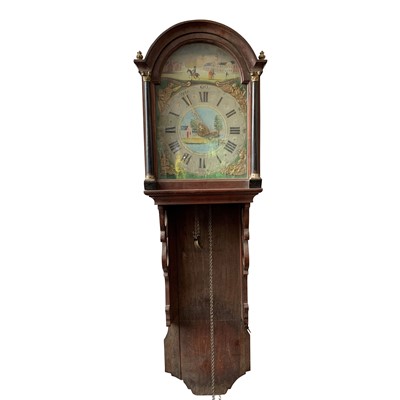 Lot 3044 - A Dutch wall clock, 19th century, with painted...