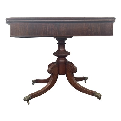 Lot 3347 - A George IV mahogany open top card table, on...