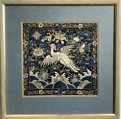 Lot 14 - A Chinese silk embroidered rank badge, 19th...