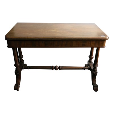 Lot 3408 - A Victorian mahogany card table, height 75cm,...