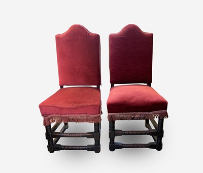 Lot 67 - A pair of Cromwellian style oak side chairs,...
