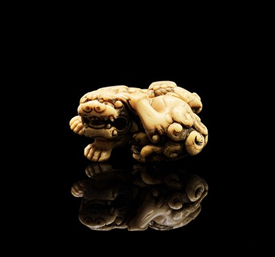 Lot 36 - A Japanese ivory netsuke, 18th century, Kyoto...