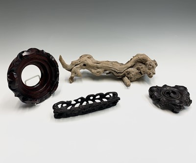 Lot 219 - A Chinese carved wood stand, late 18th/early...