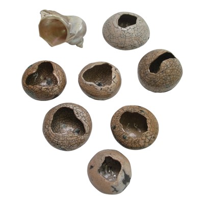 Lot 978 - Bob Berry (Senior) seven pieces of Raku...