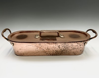 Lot 57 - A Victorian copper fish kettle and cover, of...