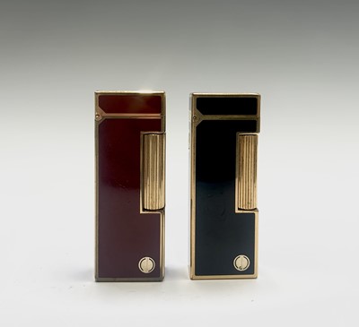 Lot 71 - Two Dunhill gold plated Rollagas lighters, one...