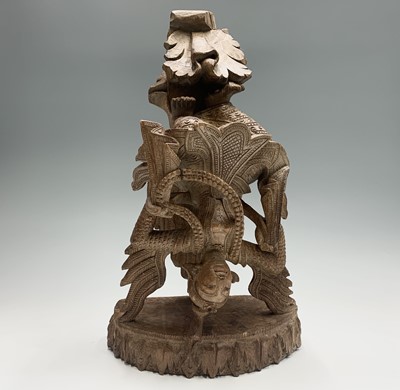 Lot 1070 - A Burmese carved wood wall bracket, early 20th...