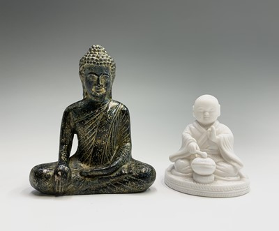 Lot 271 - A Chinese bronze and gilt splashed figure of...