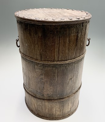 Lot 59 - A 19th century coopered elm grain bin of...