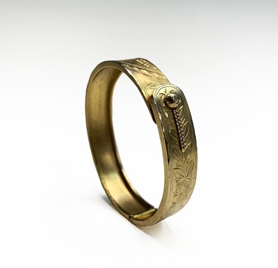 Lot 118 - A Victorian silver-gilt, engraved, hinged...