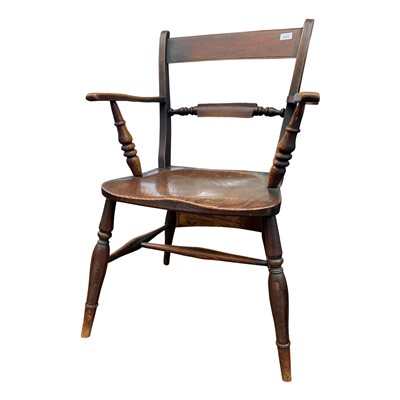 Lot 3414 - An ash and elm open armchair, 19th century,...