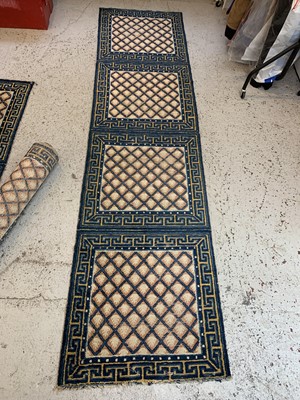 Lot 1233 - Three matching Chinese runners, 19th century,...