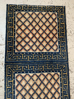 Lot 1233 - Three matching Chinese runners, 19th century,...