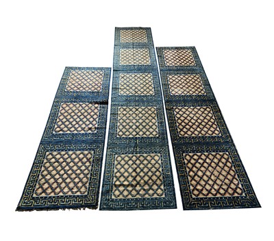 Lot 1233 - Three matching Chinese runners, 19th century,...