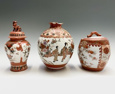 Lot 15 - A Japanese Kutani porcelain jar and cover and...