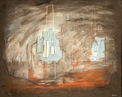 Lot 21 - Ron WOOD Mining Oil and mixed media Signed...