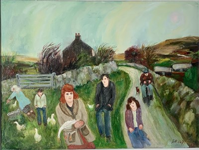 Lot 19 - Gill WATKISS (1938) Fancy Fowl Oil on canvas...
