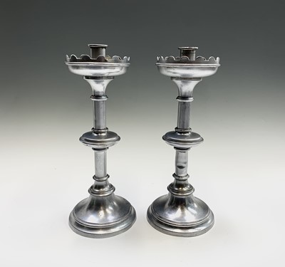 Lot 395 - A pair of chrome finished ecclesiastical...