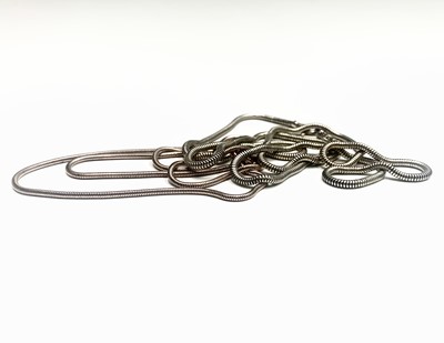 Lot 83 - A 9ct rose gold snake necklace 47cm 6.8gm and...