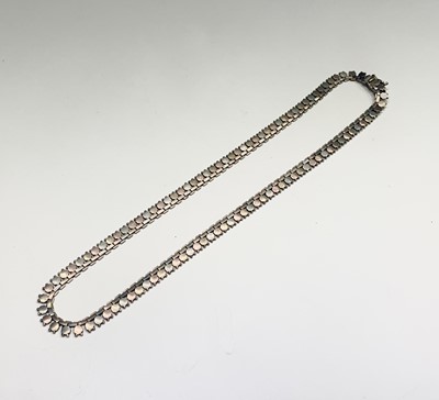 Lot 65 - A 9ct three colour gold fringe necklace 41cm...