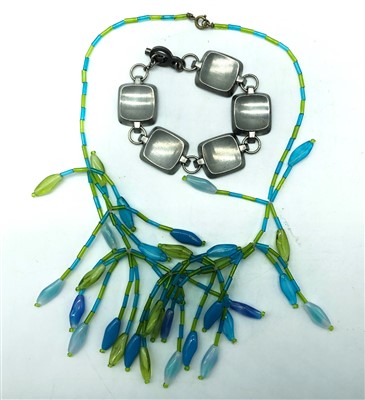 Lot 2431 - A Jorgan Jensen pewter bracelet number 311...