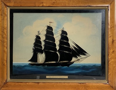 Lot 1494 - A reverse painted glass silhouette picture of...