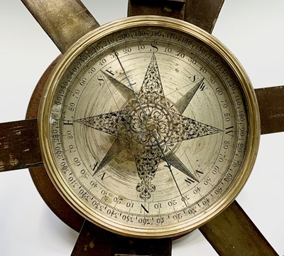 Lot 430 - An early 18th century brass circumferentor,...