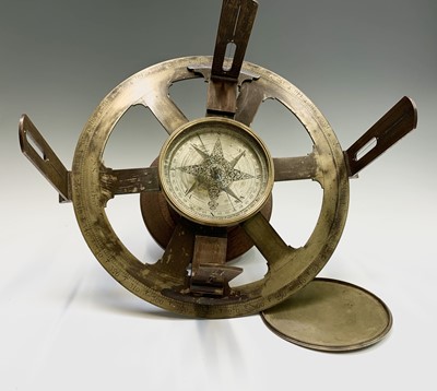 Lot 430 - An early 18th century brass circumferentor,...