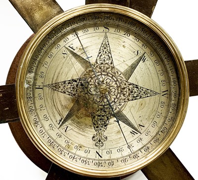 Lot 430 - An early 18th century brass circumferentor,...
