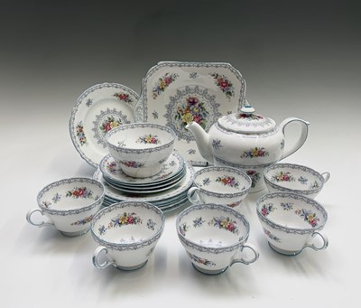 Lot 1115 - A Shelley 'Crochet' pattern tea service,...