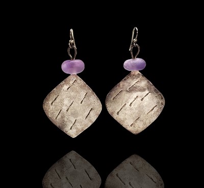 Lot 3 - A pair of Breon O'Casey silver and stone...