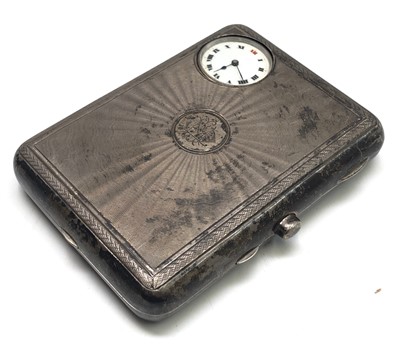 Lot 2198 - A rare silver engine turn combined note book...