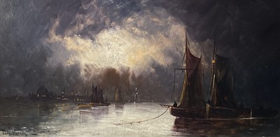 Lot 1477 - Thomas WATSON Twilight Shipping on the Thames...