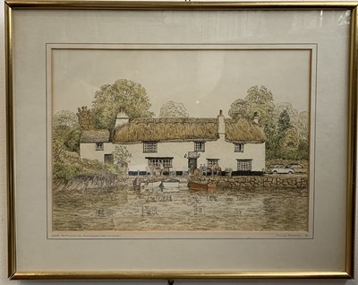 Lot 1479 - Four paintings. Two watercolour and ink works:...