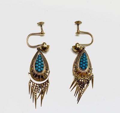 Lot 108 - A pair of 19th century Roman Revival gold,...