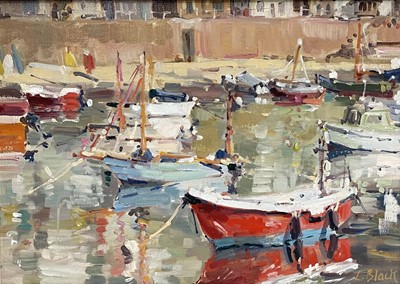 Lot 83 - Lizzie BLACK Sunny Morning, Mousehole Oil on...