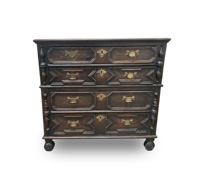 Lot 3 - An oak chest of drawers, late 17th/early 18th...