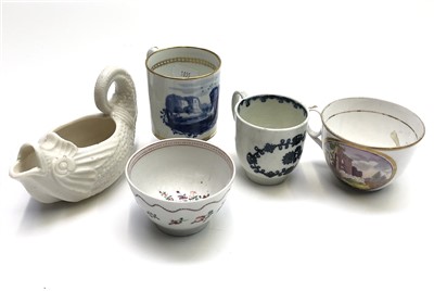 Lot 1035 - A Worcester blue and white cup, circa 1770,...