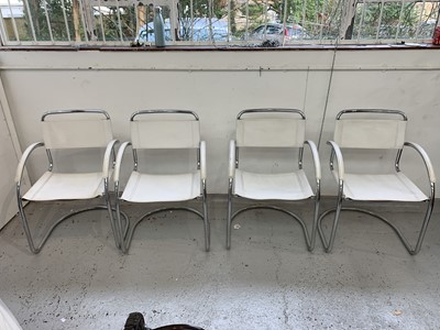 Lot 3185 - A set of four 1960's Italian chrome and cream...