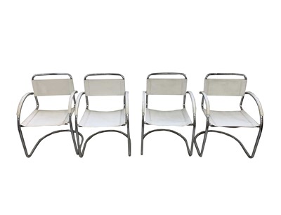 Lot 3015 - A set of four 1960's Italian chrome and cream...