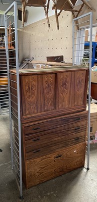 Lot 3053 - Two mid century Ladderax rosewood finish wall...