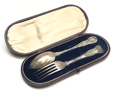 Lot 2151 - A King's pattern silver christening fork and...