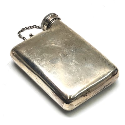 Lot 2154 - An unusual plain silver spirit flask, with...
