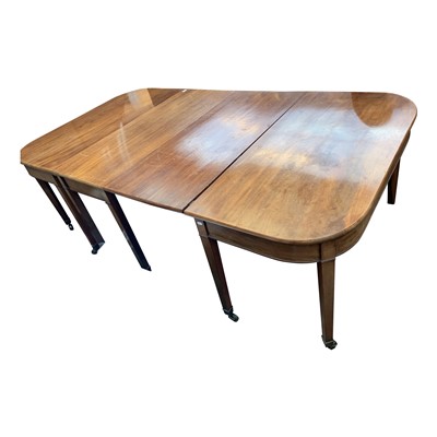 Lot 3402 - A George III mahogany D-end dining table, with...