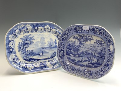 Lot 1139 - A Swansea pearlware blue printed meat plate,...