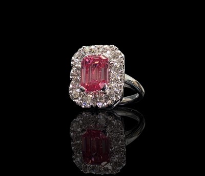 Lot 144 - A rare and valuable 3.16ct pink diamond ring,...