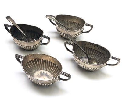 Lot 2193 - A set of four Victorian oval half fluted open...
