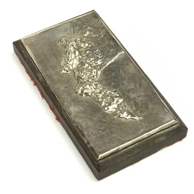 Lot 2318 - An unusual paper weight with an oak plinth,...